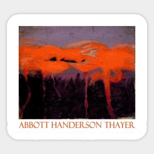 Red Flamingos by Abbott Handerson Thayrer Sticker